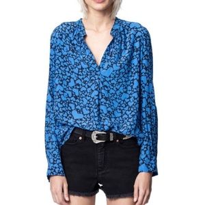 Zadig & Voltaire Tink Blue Heart Blouse